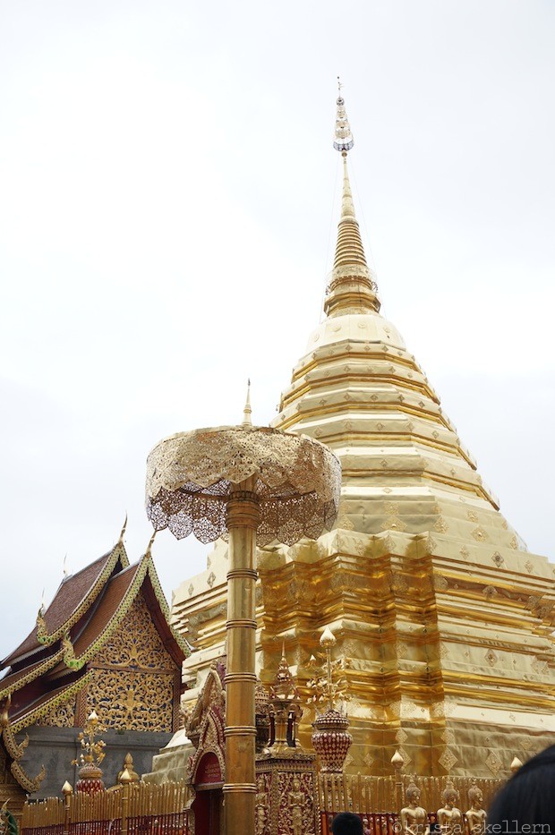 The golden chedi at Doi Suthep temple. 